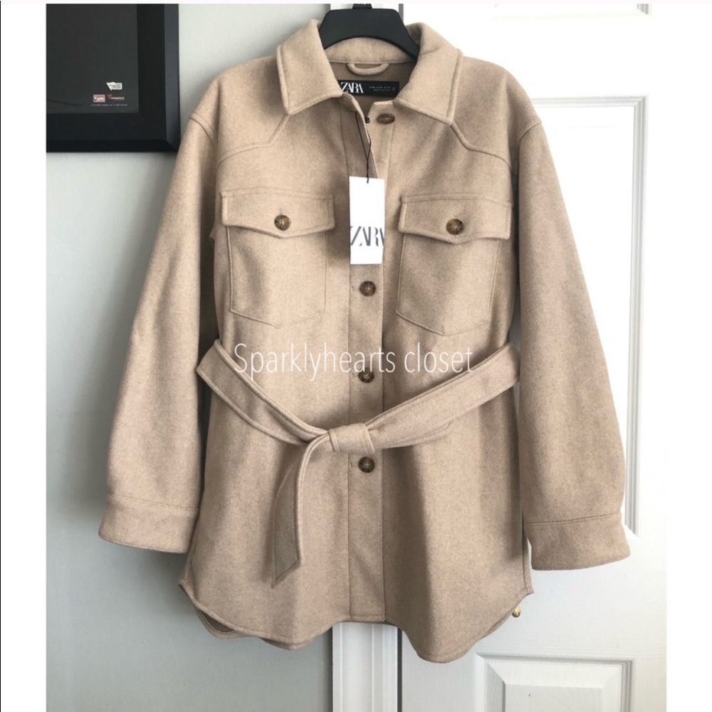 🎉HP🎉NWT Zara Belted Overshirt - Picture 12 of 12